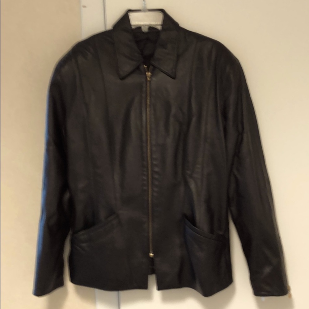 St. John brown leather jacket! Soft as butter!